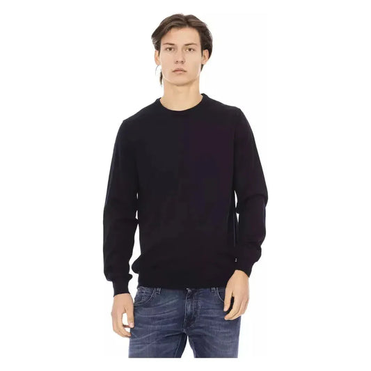 Baldinini Trend Blue Fabric Men Sweater Baldinini Trend Dark Slate Gray