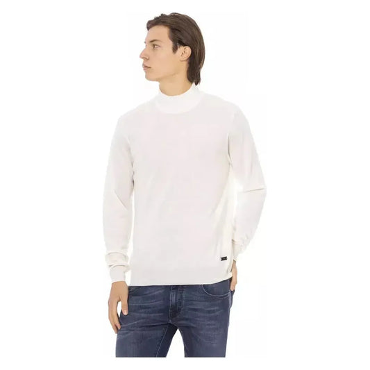 Baldinini Trend White Fabric Men Sweater Baldinini Trend Dark Slate Gray