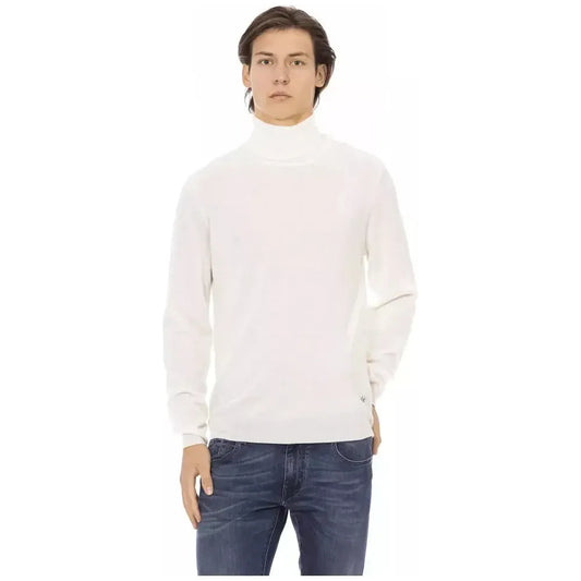 Baldinini Trend White Fabric Men Sweater Baldinini Trend Dark Slate Gray
