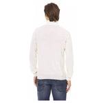 Baldinini Trend White Fabric Men Sweater with Turtleneck Design