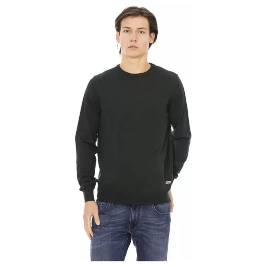 Baldinini Trend Green Fabric Men Sweater Baldinini Trend Dark Slate Gray