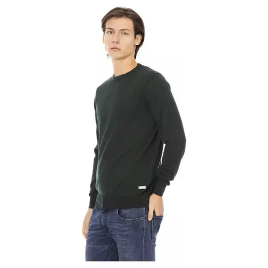 Baldinini Trend Green Fabric Men Sweater Baldinini Trend Dark Slate Gray