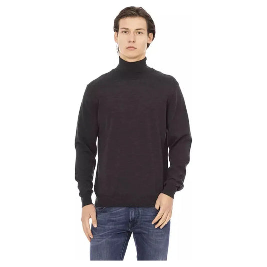 Baldinini Trend Brown Fabric Men Sweater Baldinini Trend Dark Slate Gray