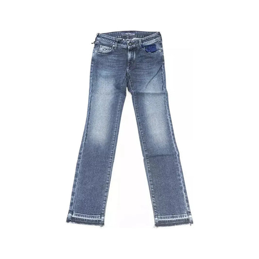 Jacob Cohen Blue Cotton Women Jeans with Pony Skin Label Jacob Cohen Slate Gray