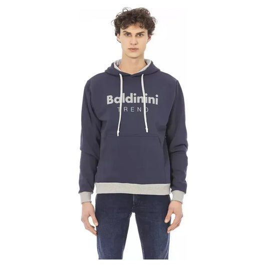 Baldinini Trend Blue Cotton Men Sweater Baldinini Trend Dark Slate Gray