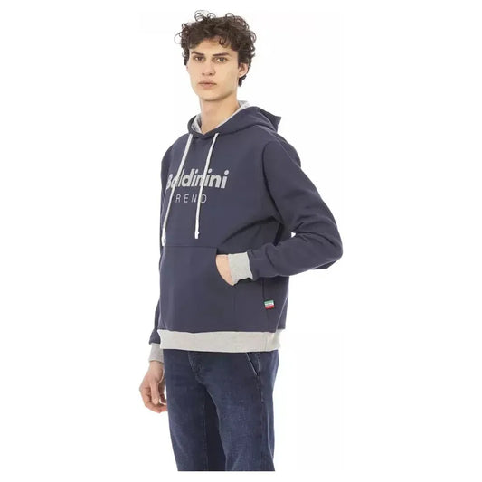 Baldinini Trend Blue Cotton Men Sweater Baldinini Trend Dark Slate Gray
