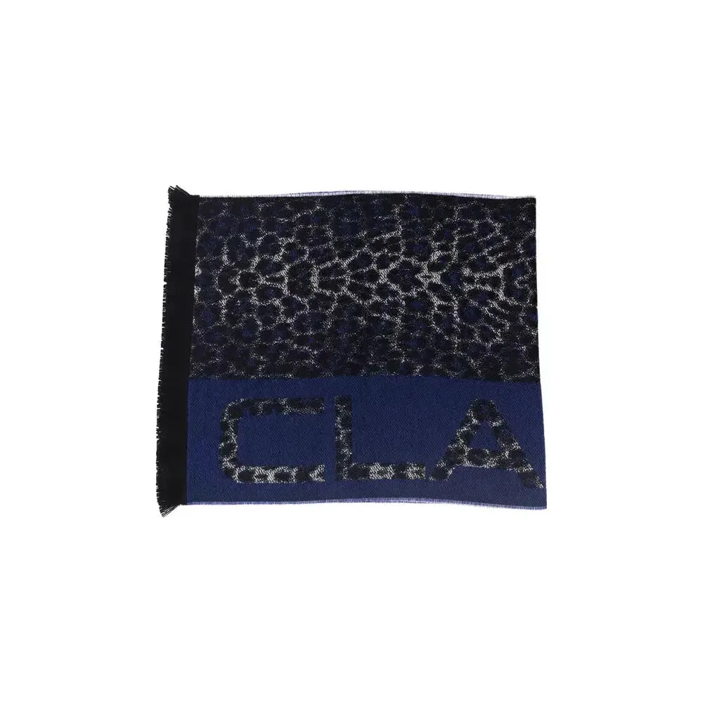 Cavalli Class Blue Wool Scarf
