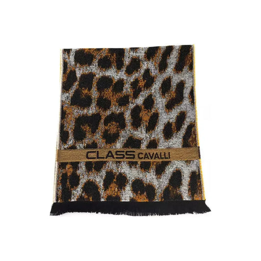 Cavalli Class Brown Wool Men Scarf Scarves