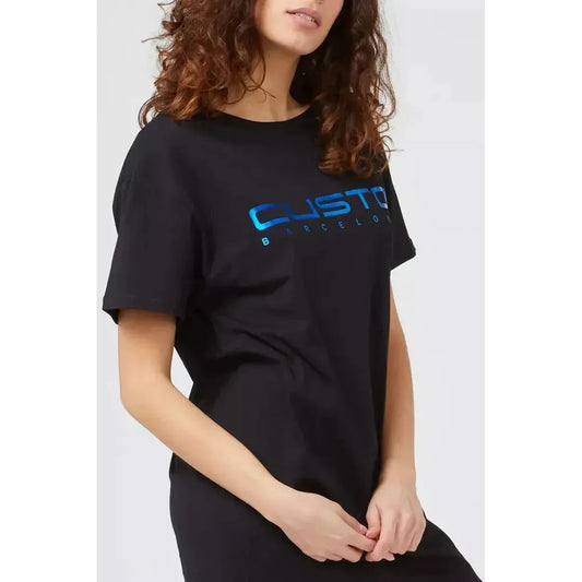 Custo Barcelona Blue Cotton Women T-Shirt Custo Barcelona Dark Slate Gray