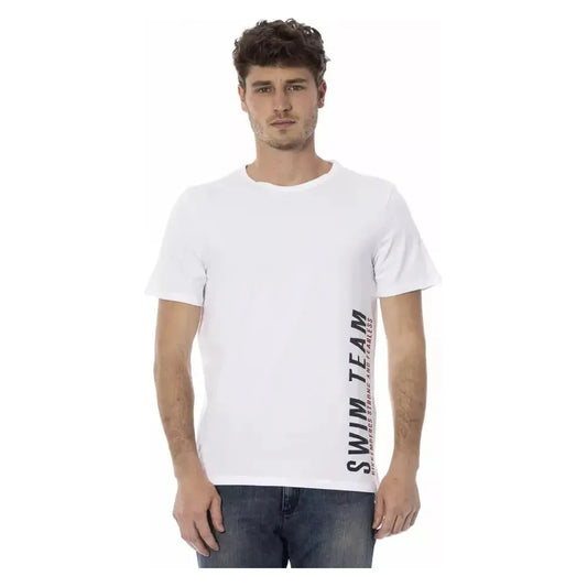 Bikkembergs White Cotton Men's T-Shirt Bikkembergs Light Gray