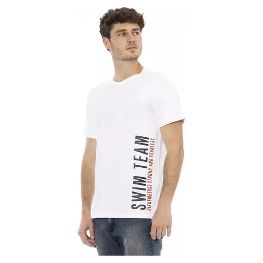 Bikkembergs White Cotton Men's T-Shirt Bikkembergs Dark Slate Gray