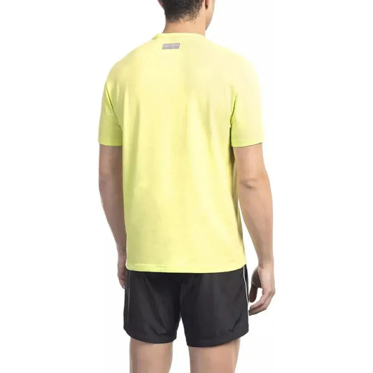 Bikkembergs Yellow Cotton Men T-Shirt Bikkembergs Pale Goldenrod