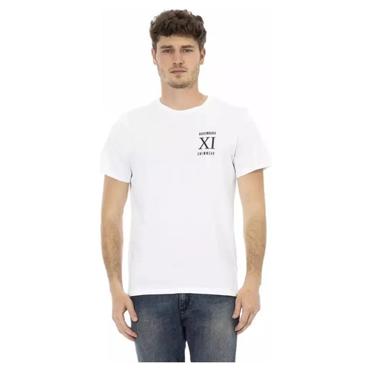 Bikkembergs White Cotton Men T-Shirt Bikkembergs Dark Slate Gray