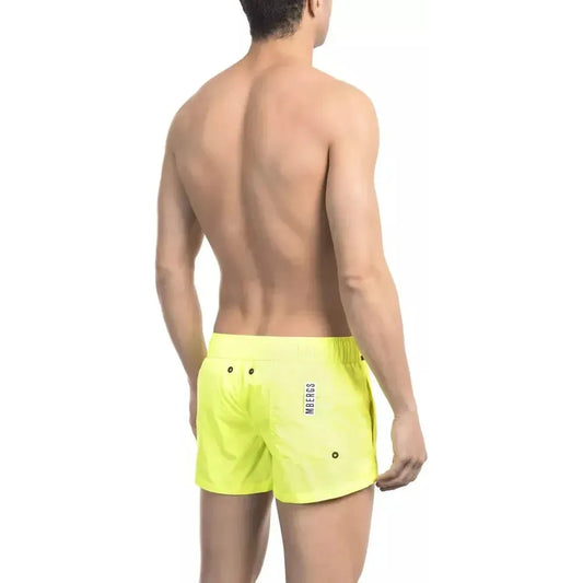 Bikkembergs Yellow Polyamide Men Swimwear Bikkembergs Tan
