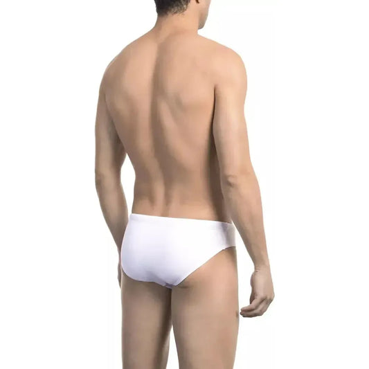 Bikkembergs White Polyamide Men's Swimwear Bikkembergs Rosy Brown