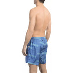 Bikkembergs Blue Polyester Men Swim Short Bikkembergs Tan
