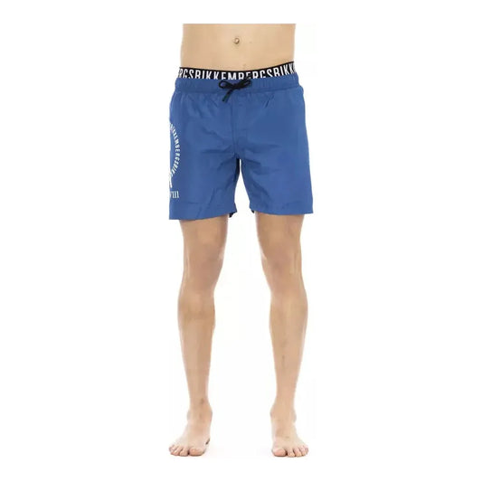 Bikkembergs Blue Polyester Men Swim Short Bikkembergs Dark Slate Blue