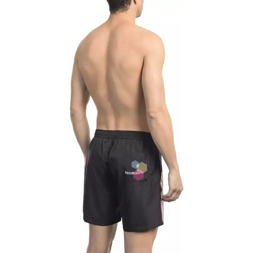 Bikkembergs Black Polyester Men Swim Short 1728,67345744032,Bikkembergs,Black,Clothing,L,M,Men,Men - Clothing,New with tags,S,Swim Shorts - Swimwear - Clothing,Swimwear - Clothing,Swimwear - Men - Clothing,XL