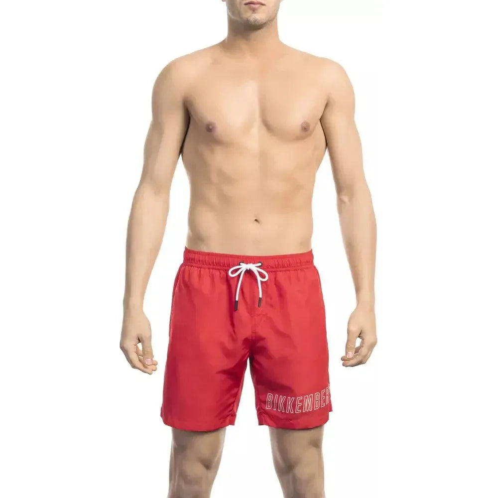 Bikkembergs Red Polyester Men's Swim Short