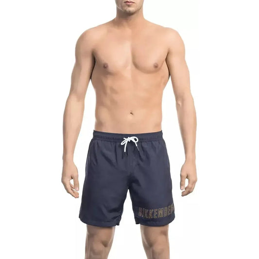 Bikkembergs Blue Polyester Men's Swim Short Bikkembergs Tan