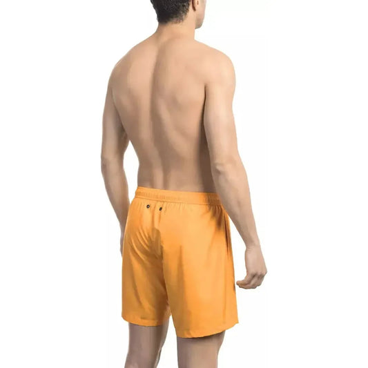 Bikkembergs Orange Polyester Men's Swim Short Bikkembergs Dark Salmon