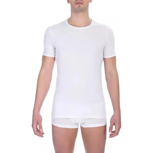 Bikkembergs White Cotton Men T-Shirt Twin Pack Bikkembergs Lavender