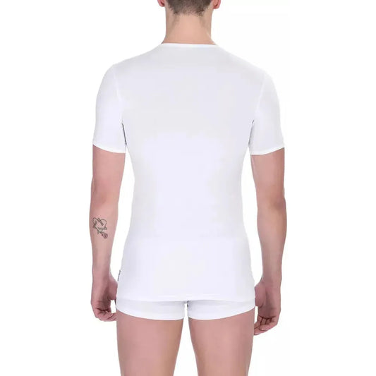 Bikkembergs White Cotton Men T-Shirt Bikkembergs Lavender