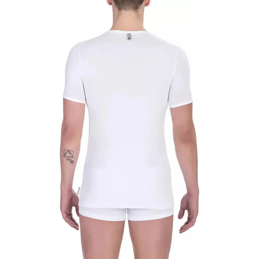 Bikkembergs White Cotton Men's T-Shirt Bikkembergs Lavender