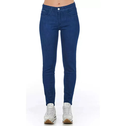 Frankie Morello Blue Cotton Women's Skinny Jean Frankie Morello Dark Slate Gray