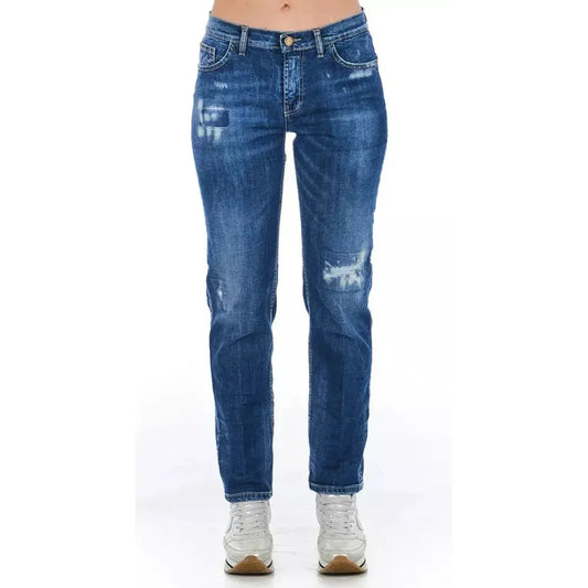 Frankie Morello Blue Cotton Women Jeans Frankie Morello Lavender