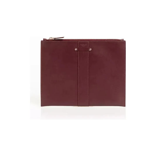 Trussardi Brown Leather Men Clutch Wallet Trussardi Saddle Brown