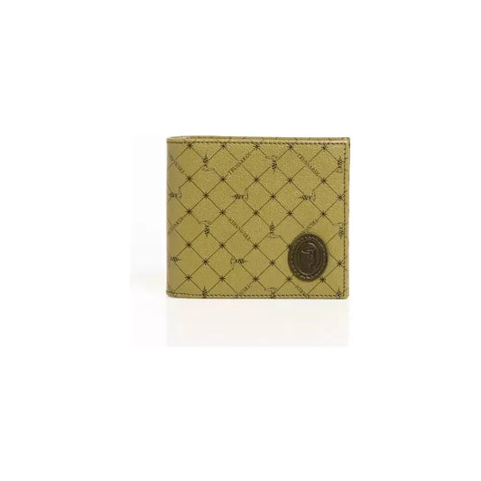 Trussardi Green Leather Men Wallet Wallet Trussardi Dark Khaki