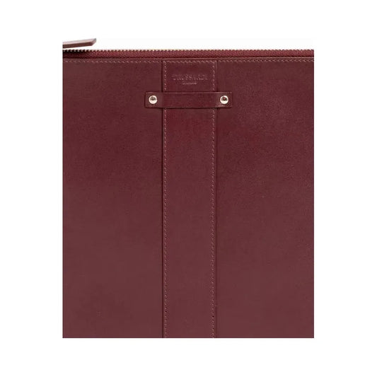 Trussardi Brown Leather Men Clutch Wallet Trussardi Saddle Brown