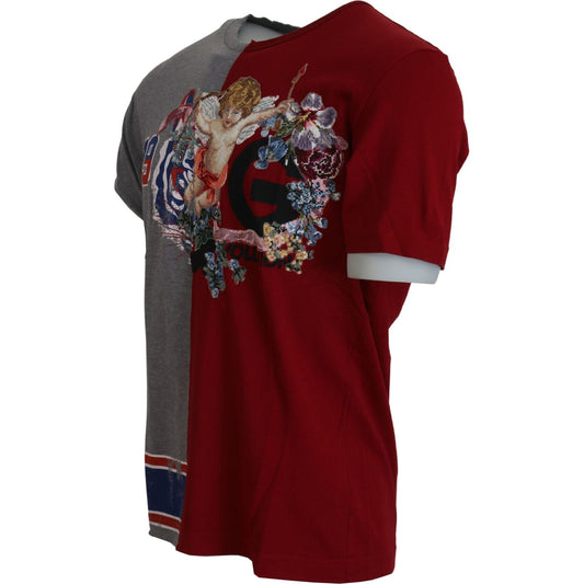 Dolce & Gabbana Floral Angels Crew Neck T-Shirt Dolce & Gabbana Dark Red