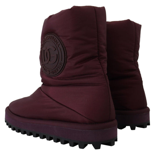 Dolce & Gabbana Elegant Bordeaux Mid Calf Boots Dolce & Gabbana Black