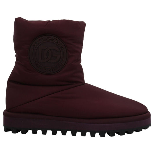 Dolce & Gabbana Elegant Bordeaux Mid Calf Boots Dolce & Gabbana Black