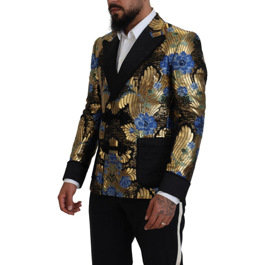 Dolce & Gabbana Elegant Floral Evening Party Blazer Dolce & Gabbana Tan