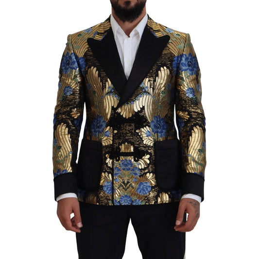 Dolce & Gabbana Elegant Floral Evening Party Blazer Dolce & Gabbana Tan