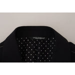 Dolce & Gabbana Black Wool Stretch Slim Fit Jacket Blazer