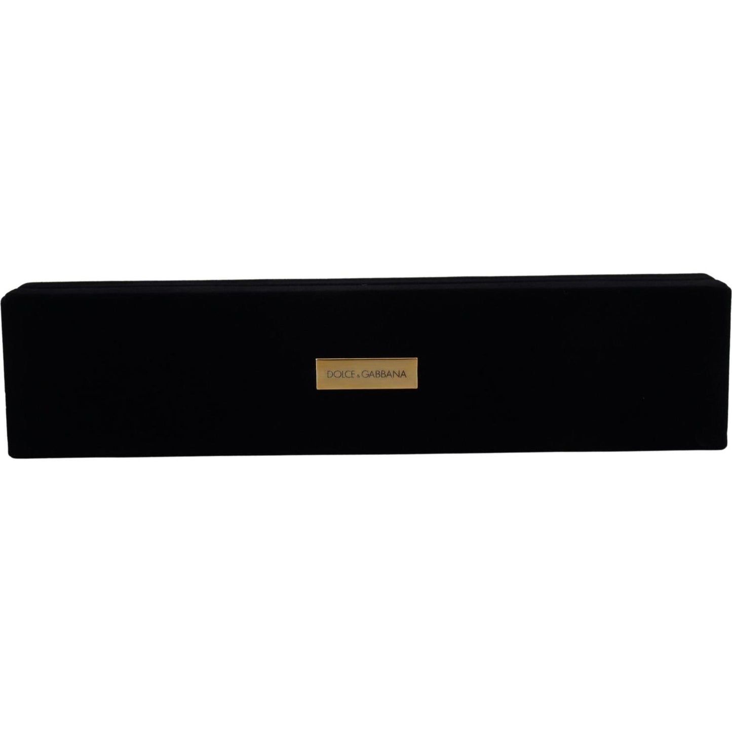 Dolce & Gabbana Black Velvet Logo Plaque Storage Bracelet Jewelry Box FASHION ACCESSORIES