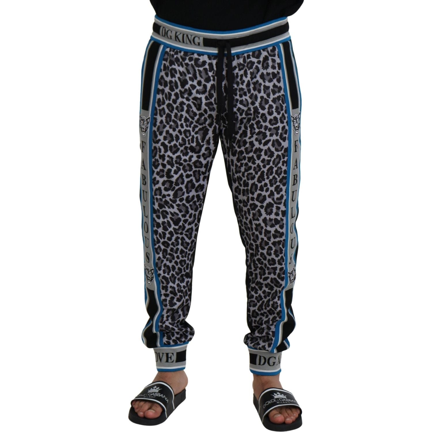 Dolce & Gabbana Multicolor DG King Leopard Print Jogger Pants