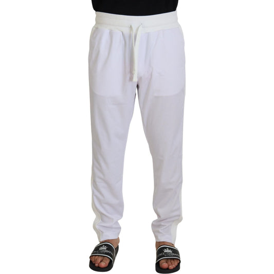 Dolce & Gabbana Elegant White Jogger Pants for Sophisticated Comfort Dolce & Gabbana Gray