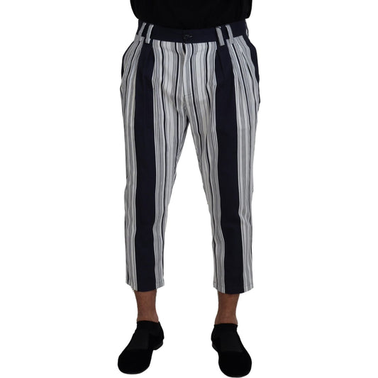 Dolce & Gabbana White Cotton Striped Cropped Pants PAN73260 - 46