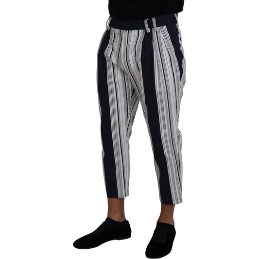 Dolce & Gabbana White Cotton Striped Cropped Pants PAN73260 - 46