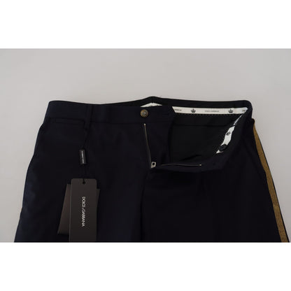 Dolce & Gabbana Black Wool Slim Formal Pants