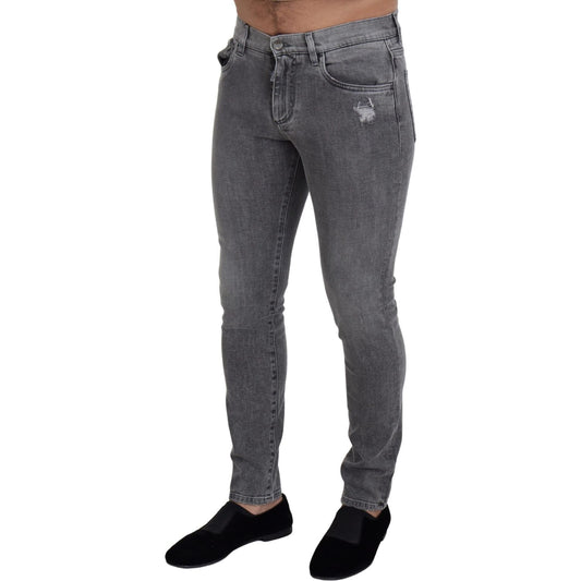 Dolce & Gabbana Chic Grey Washed Denim Pants Dolce & Gabbana Dark Slate Gray