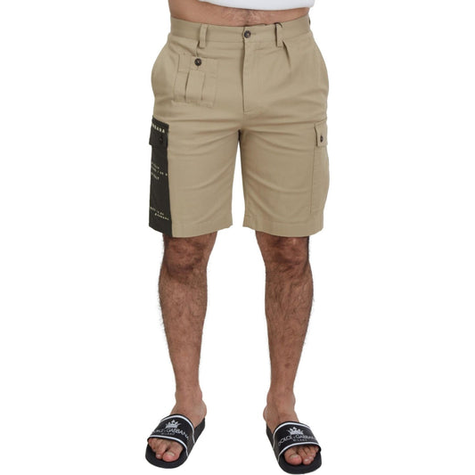 Dolce & Gabbana Elegant Beige Cotton Blend Designer Shorts Dolce & Gabbana Rosy Brown