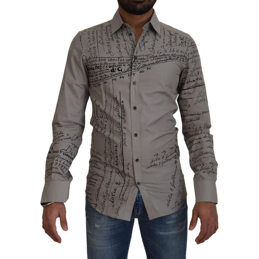 Dolce & Gabbana Elegant Slim Fit Cotton Dress Shirt Dolce & Gabbana Dim Gray