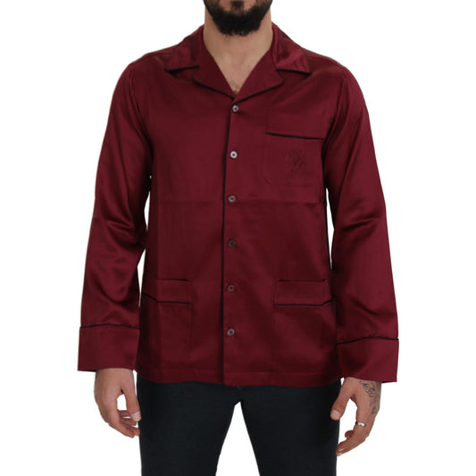 Dolce & Gabbana Elegant Silk Red Nightshirt Pajama Dolce & Gabbana Black