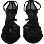 Dolce & Gabbana Black Stiletto High Heels Sandals Shoes LA10014 - 38